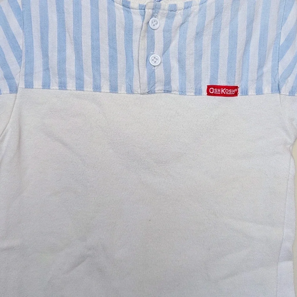 Vintage Oshkosh Baby B'Gosh Pastel Stripe Henley 90s Shirt Infant Size 24 Months